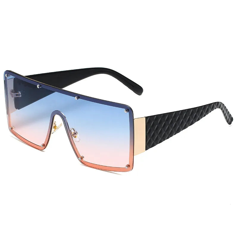 exaggerated geometric pc square frameless women's sunglasses