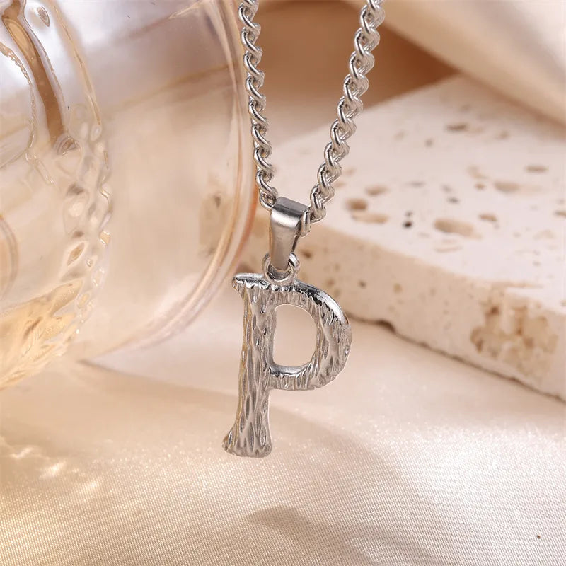 Wholesale Jewelry Sweet Simple Style Artistic Letter 201 Stainless Steel 304 Stainless Steel 18K Gold Plated Plating Pendant Necklace