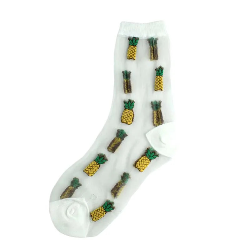 women's casual color block nylon jacquard crew socks a pair