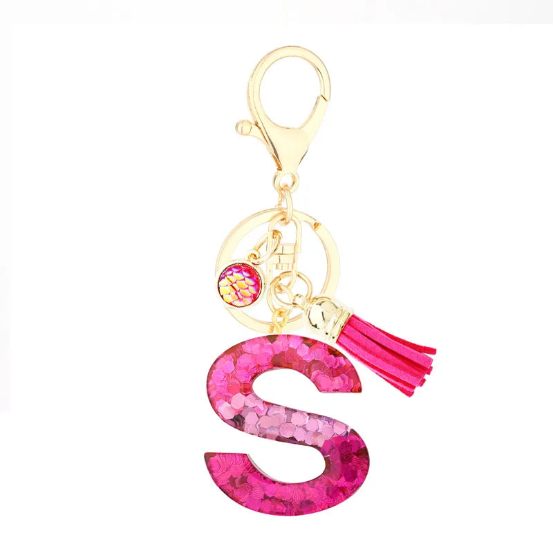 1 piece fashion letter resin patchwork unisex keychain