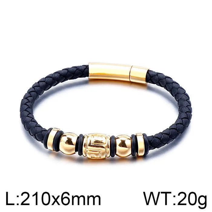 Punk Streetwear Geometric Titanium Steel Plating 18K Gold Plated Men's Bangle