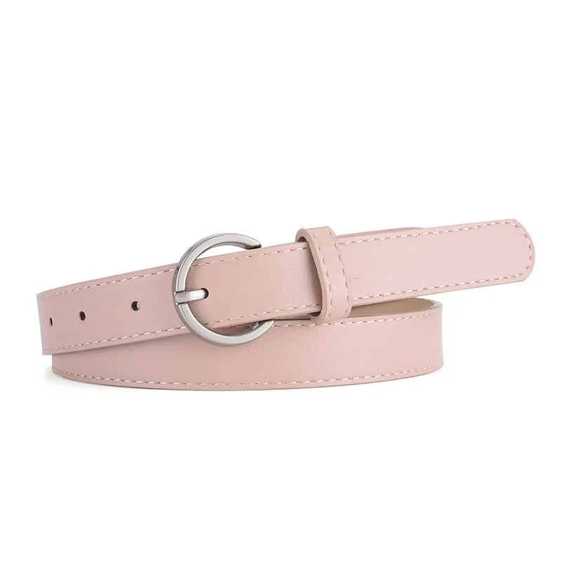 Basic Simple Style Solid Color Pu Leather Alloy Women's Leather Belts