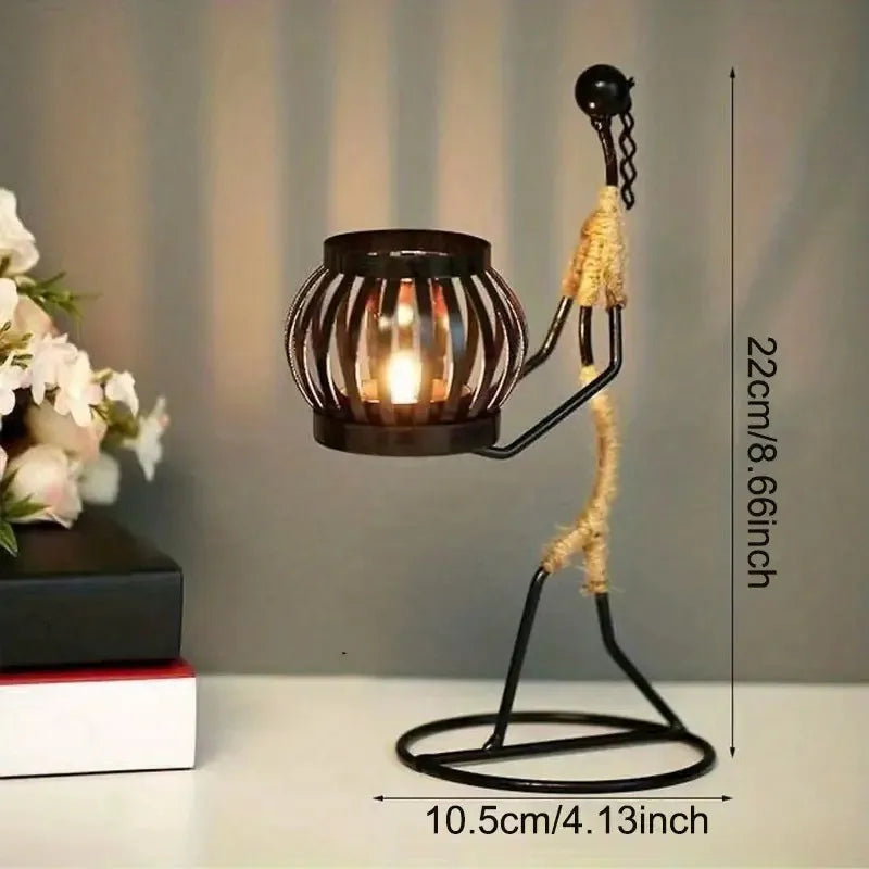 retro simple style abstract metal candlestick