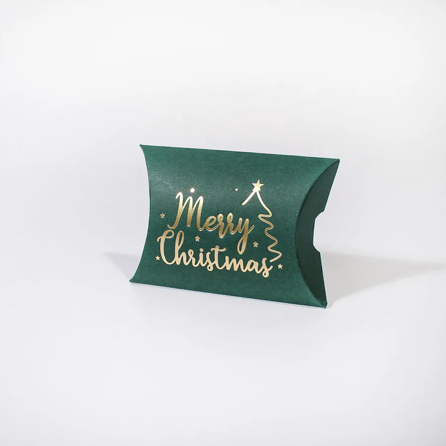 Merry Christmas Gift Box Gold Stamping Christmas Tree Holiday Decoration Gift Box Christmas Theme White Cardstock Packaging
