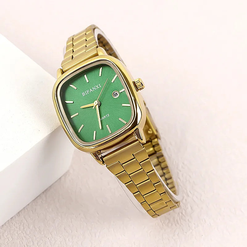 Business Solid Color Horseshoe Buckle Quartz Watch Women's Watches