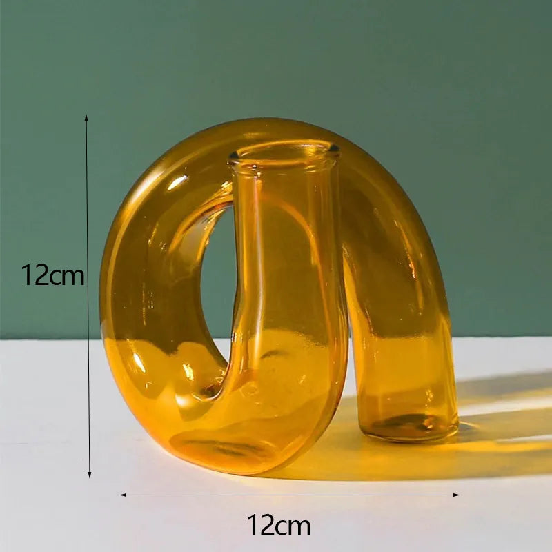 Simple Style Solid Color Glass Vase Artificial Decorations