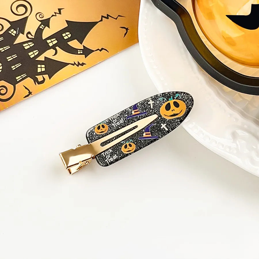 Halloween New Hair Accessories Cartoon Pumpkin Bat Duckbill Clip Sweet Fresh Side Seamless Hairpin Fringe Clip