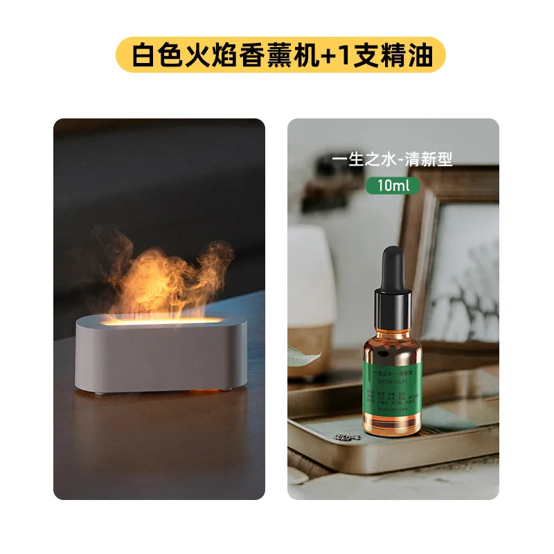 colorful 3d simulation flame aromatherapy Machine usb home office atmosphere air humidifying flame humidifier