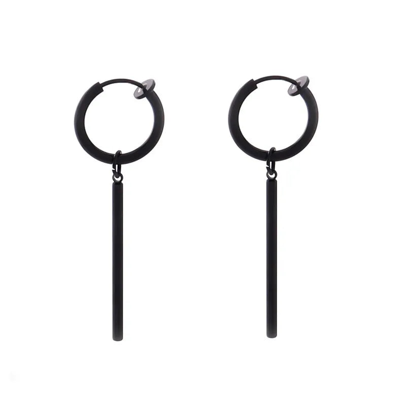 1 Piece Halloween Simple Style Pentagram Skull Plating Chain Titanium Steel Drop Earrings