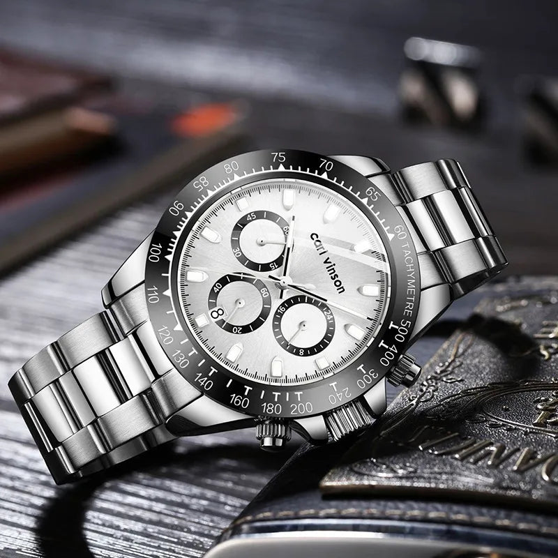 Modern Style Round Butterfly Double Snap Quartz Men's Watches
