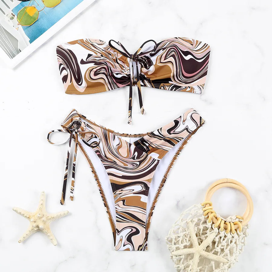 Women's Ditsy Floral 2 Pieces Set Bikinis Swimwear