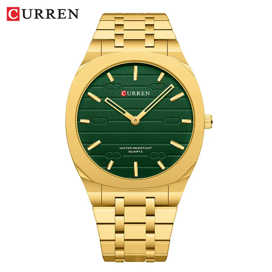 Business Streetwear Color Block Single Folding Buckle Quartz Watch Men's Watches