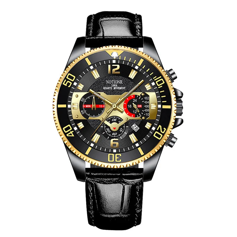 business color block single folding buckle quartz men's watches