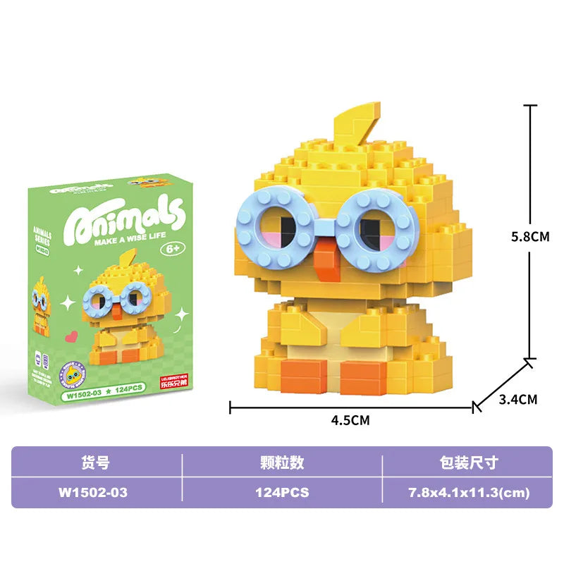 Children Unisex Animal Cartoon Plastic Building Toys