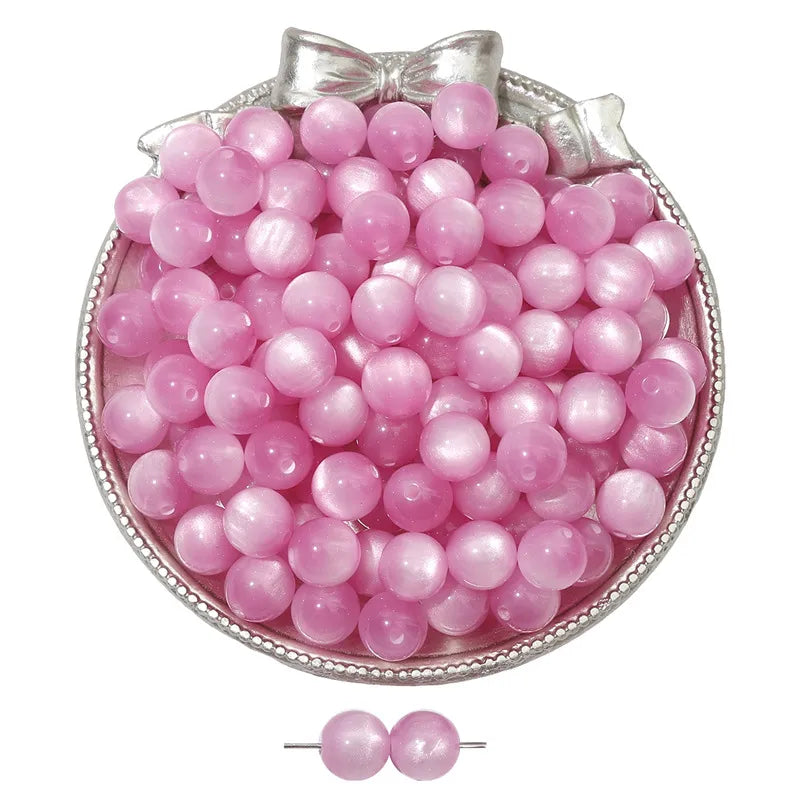 8/10/12 resin imitation cat eye beads handmade DIY jewelry accessories bracelet necklace beaded loose beads material