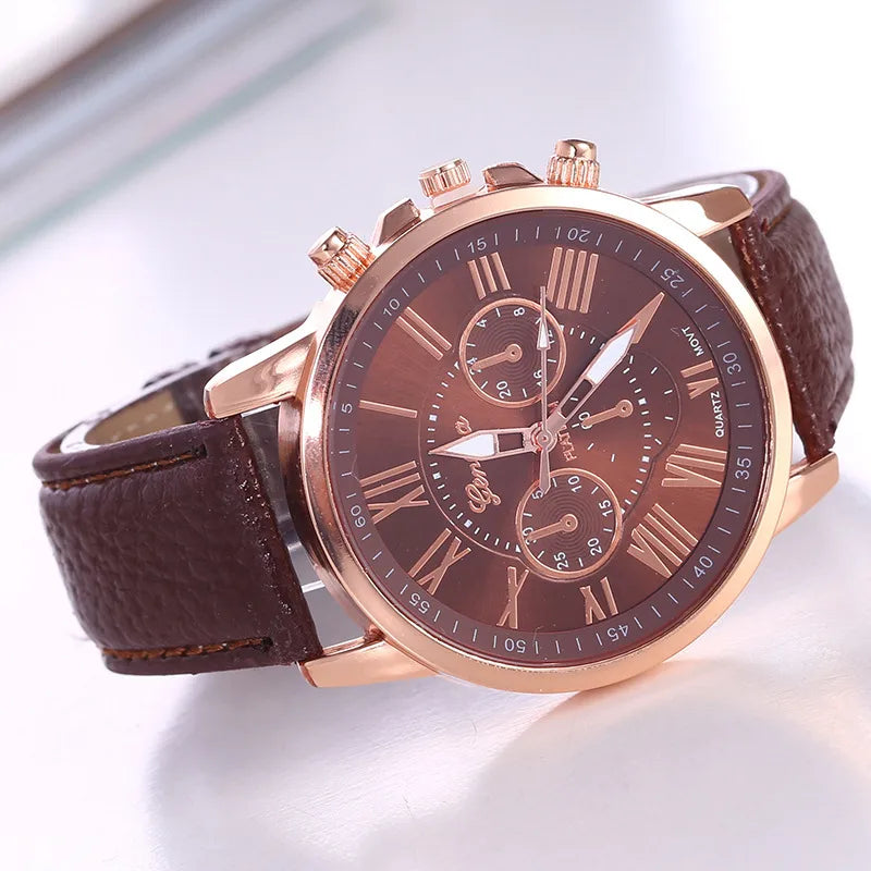 casual solid color buckle quartz women's watches