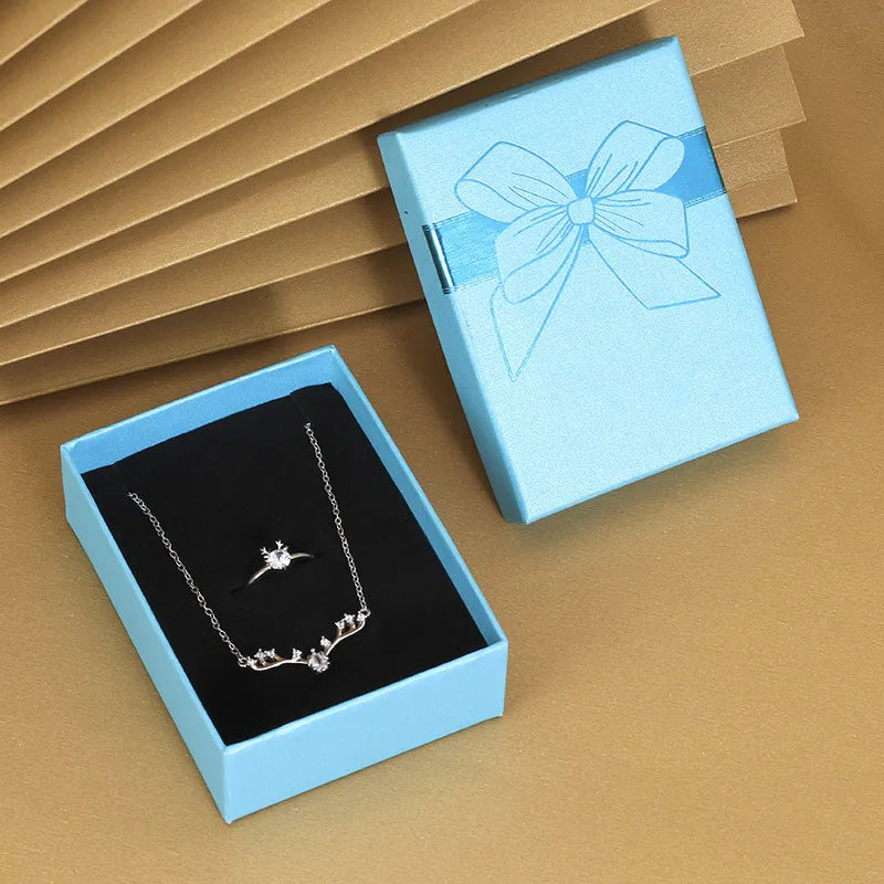 fashion bow knot paper jewelry boxes 1 piece
