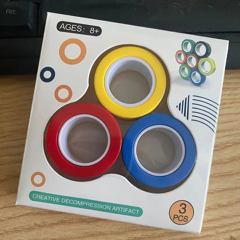 Spot wholesale fingertip gyro finger magnetic ring decompression toy magnetic ring gyro fingertip decompression magnetic