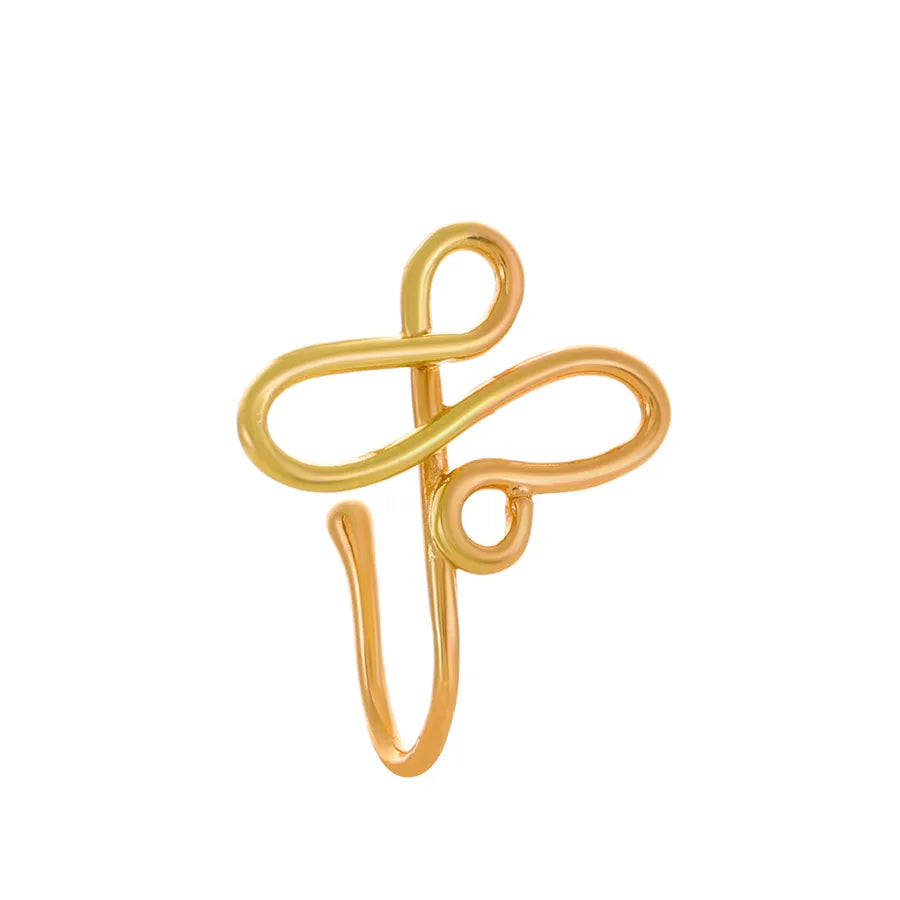fashion creative copper perforation-free u-shaped nasal splint piercing butterfly flower snake-shaped fake nose studs