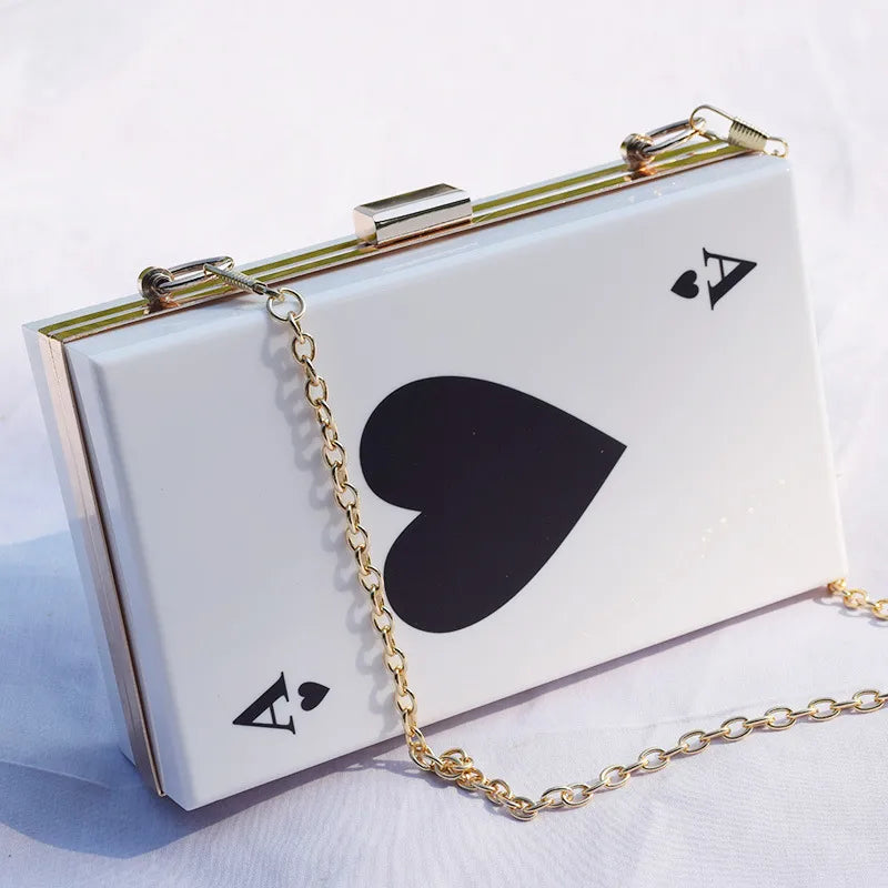 Fashionable Acrylic Women's Bag Silk Screen Print Black Cherry A Versatile Chain Crossbody Small Square Box Bag