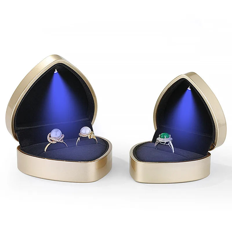 simple style classic style heart shape solid color plastic jewelry boxes