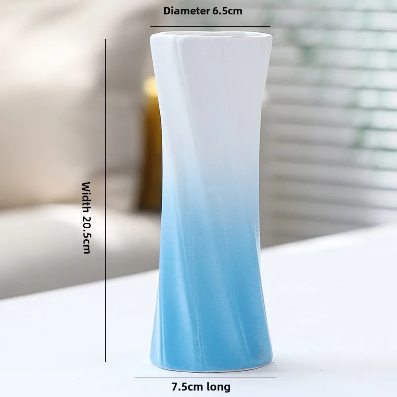 Simple Modern Star Ceramic Vase Ornaments Living Room White Porcelain Fresh Dried Flower Creative Ceramic Flower Set