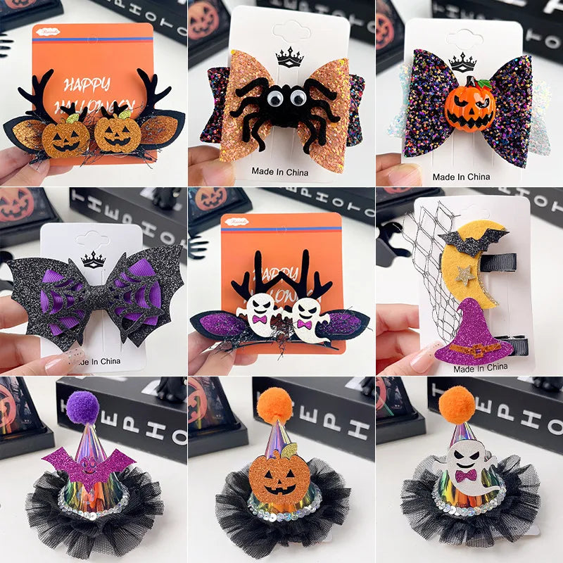 Halloween Hair Accessories Skull Clip Masquerade Duckbill Clip Devil Pumpkin Holiday Headwear Wholesale