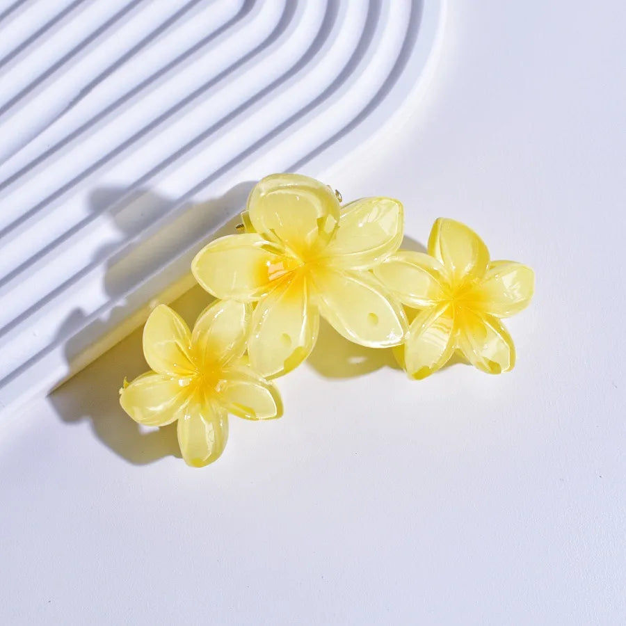 Elegant Women's Plumeria Plastic Hair Claws