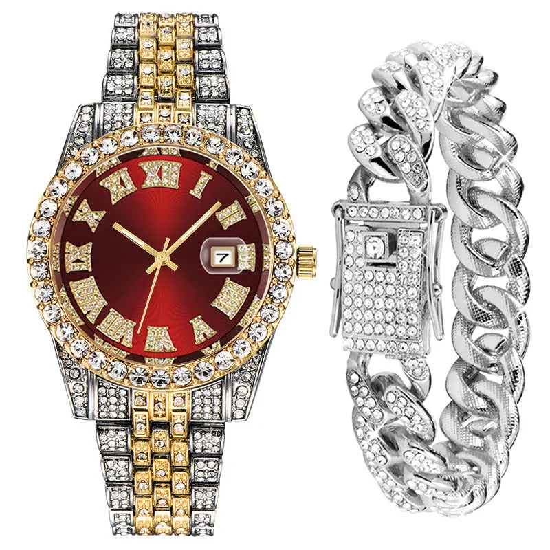 fashion color block butterfly double snap quartz women's watches