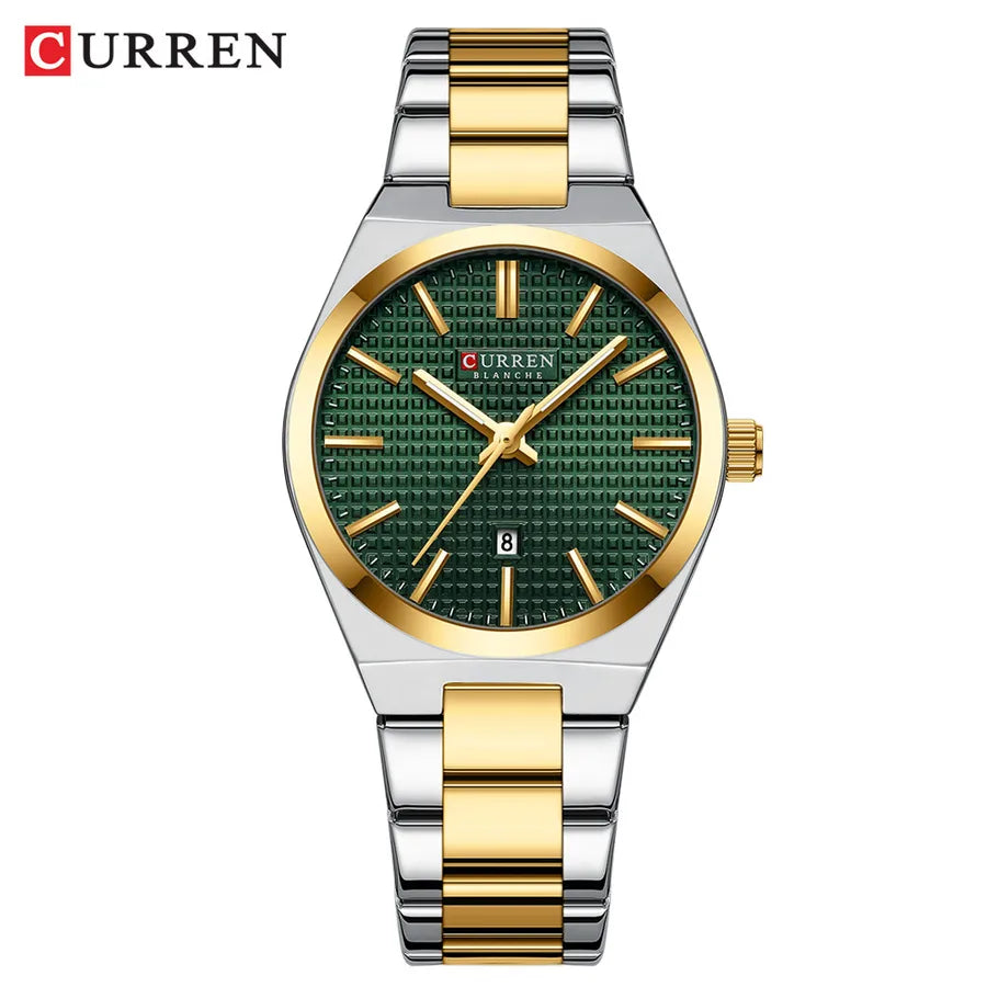 Business Color Block Single Folding Buckle Quartz Watch Men's Watches