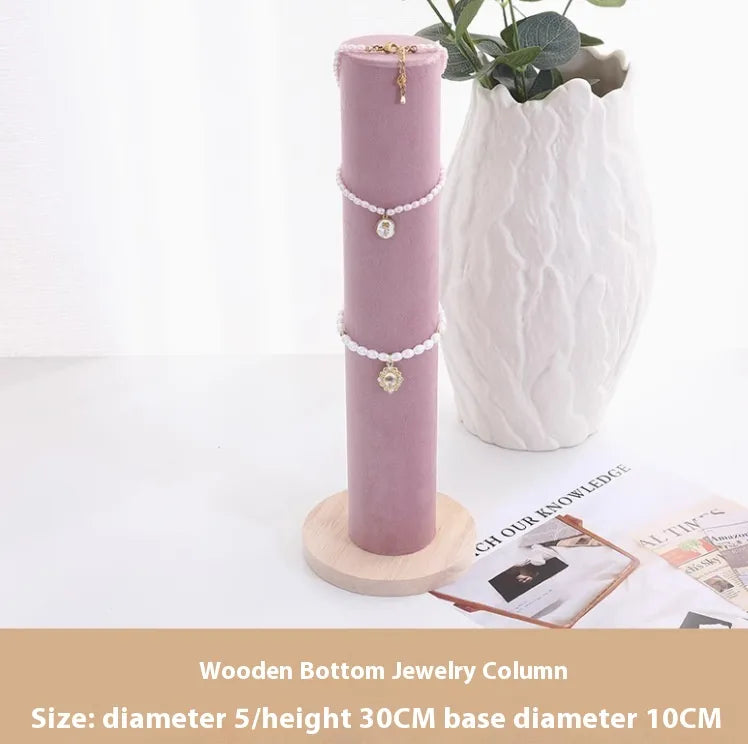 1 Piece solid wood Retro Classic Style Solid Color Jewelry Rack