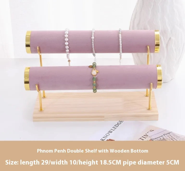 1 Piece solid wood Retro Classic Style Solid Color Jewelry Rack