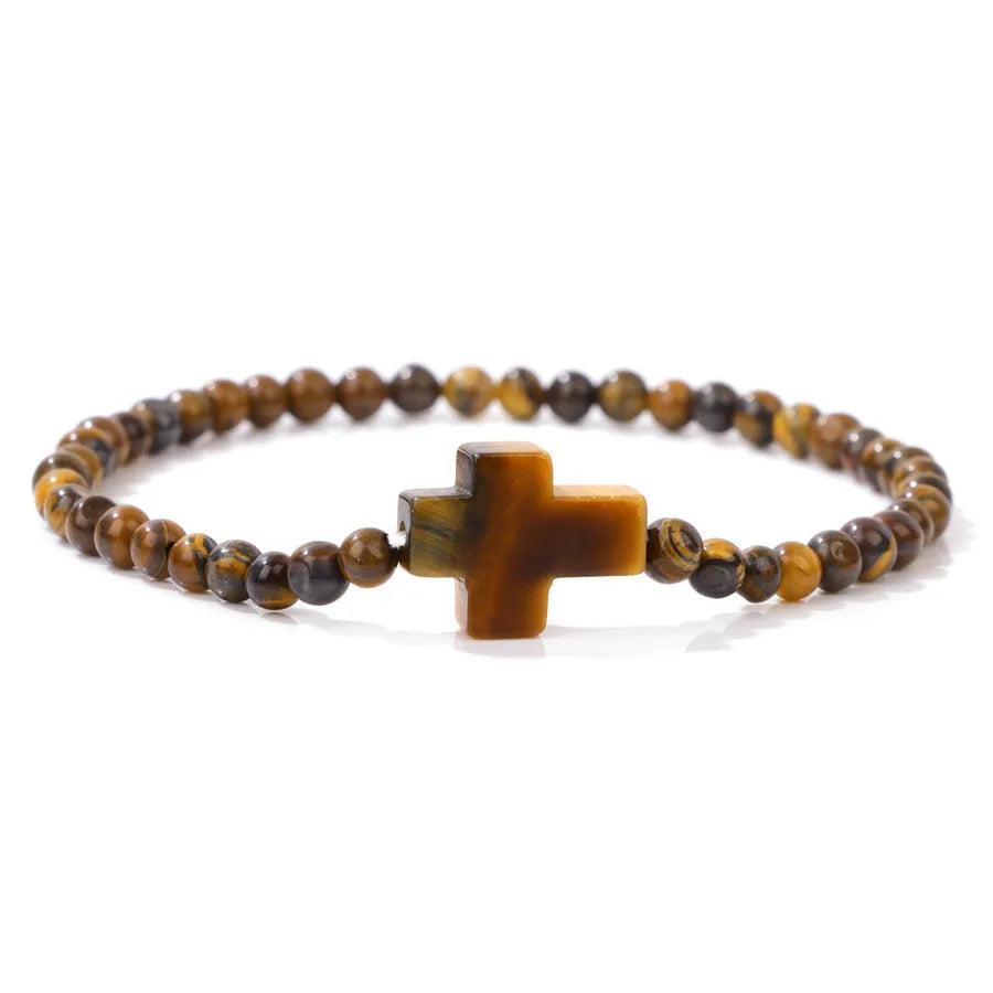 Simple Style Cross natural stone Crystal Bracelets In Bulk