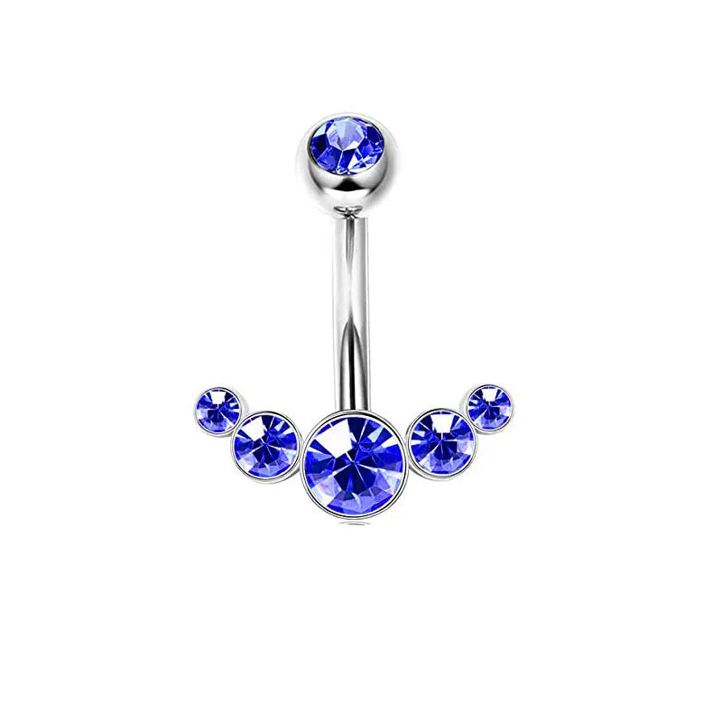 1 Piece Belly Rings Simple Style Color Block 304 Stainless Steel Inlay Zircon