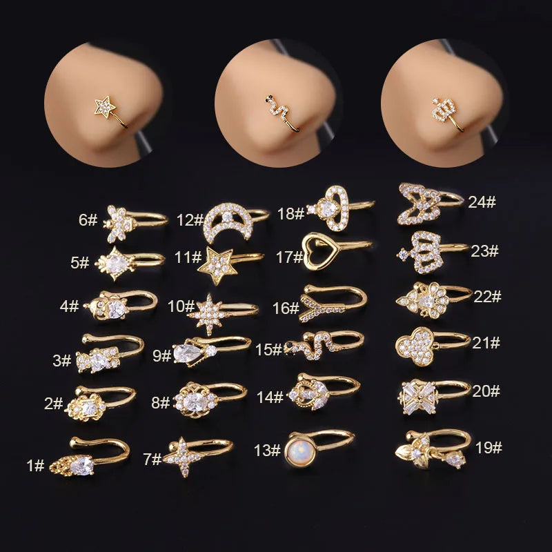 Nose Rings & Studs Fashion Geometric Copper Plating