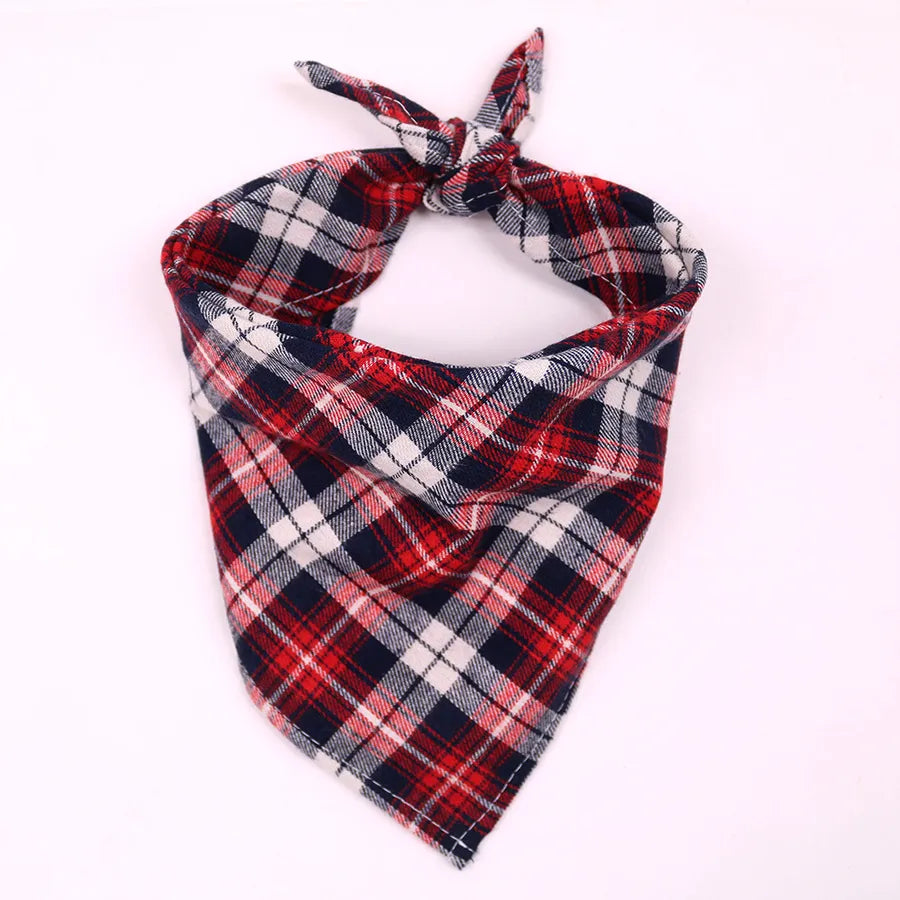 retro cotton christmas lattice pet saliva towel