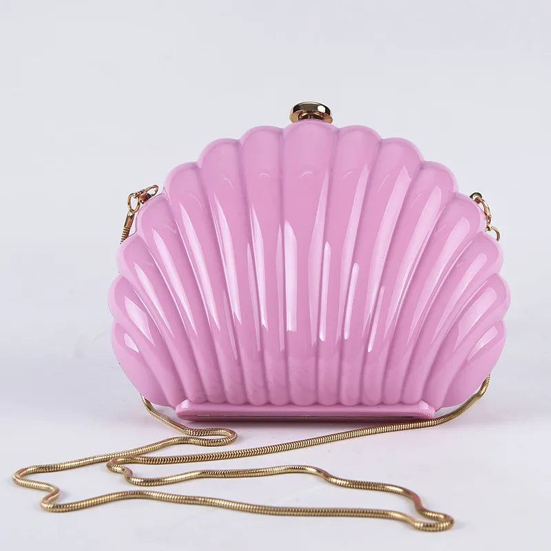 abs solid color shell evening bags