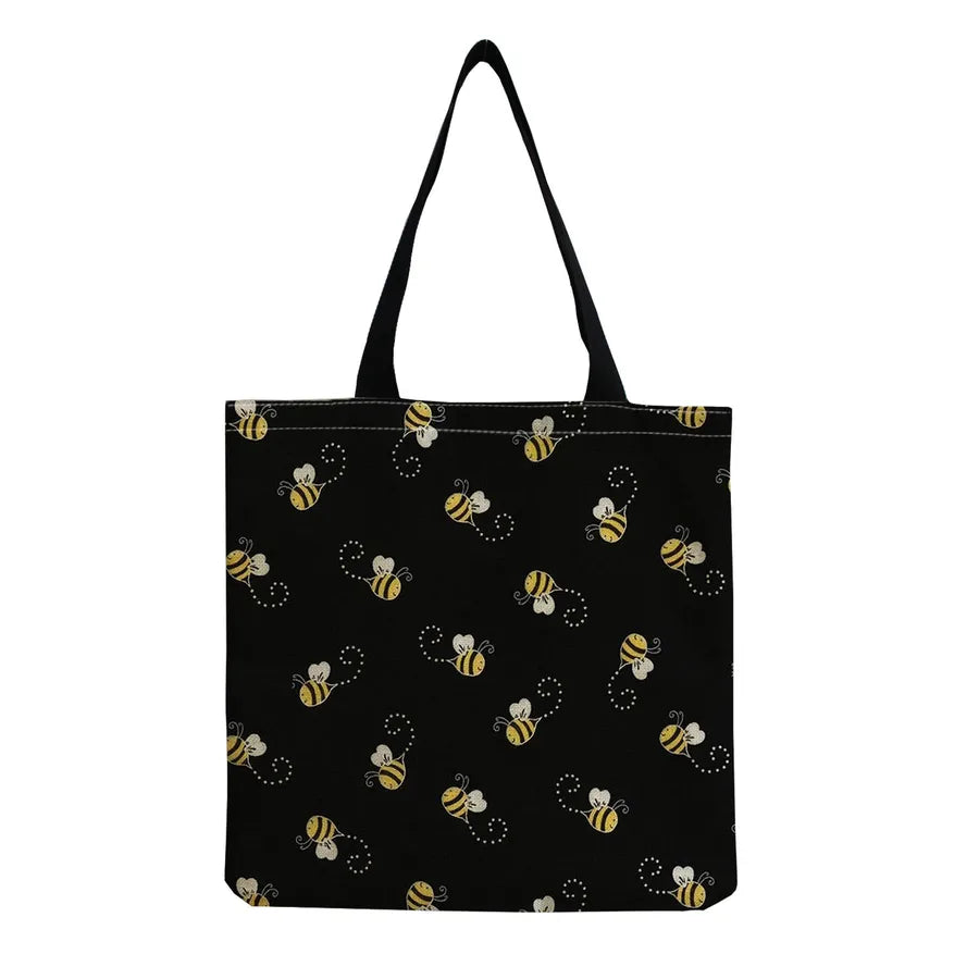 Unisex Cute Beetles Linen Shopping bags