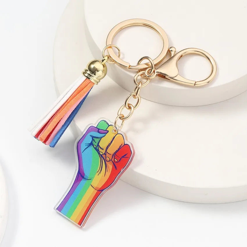 Novelty Lips Letter Heart Shape Arylic Unisex Keychain