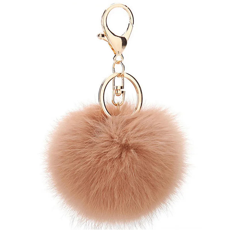 korean style hairball alloy women's bag pendant keychain