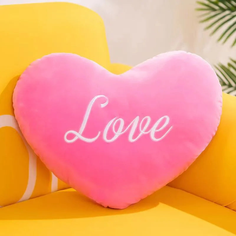 cute letter heart shape pp cotton throw pillow