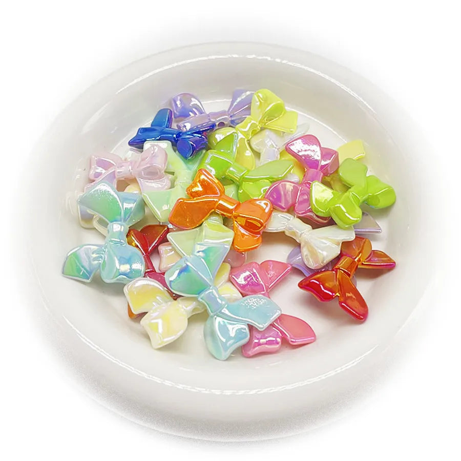 10 PCS/Package Plastic Resin Bow Knot Beads