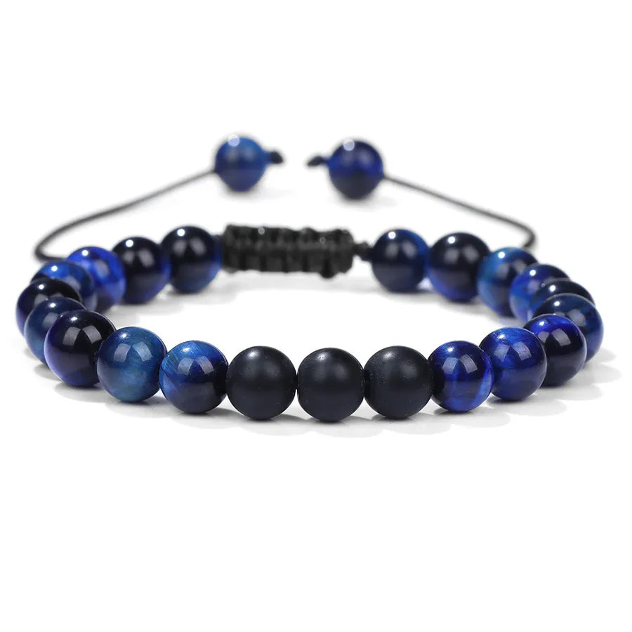 Retro Classic Style Geometric natural stone Volcanic rock Tiger Eye Bracelets In Bulk