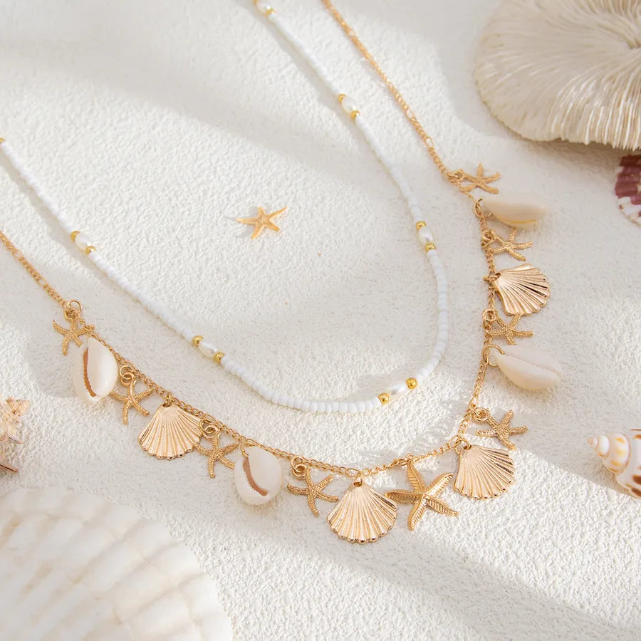 Retro Shell Ins Starfish Pendant Waist Chain Beaded Tassel Beach Vacation Style Sexy Body Chain