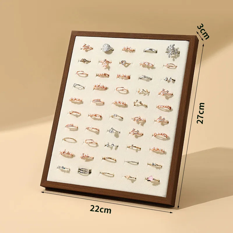 1 Piece solid wood Flannel Simple Style Square Jewelry Display