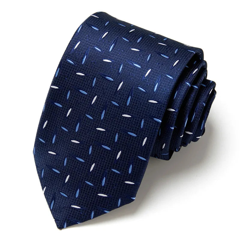 casual geometric waves polyester polyester yarn men's tie