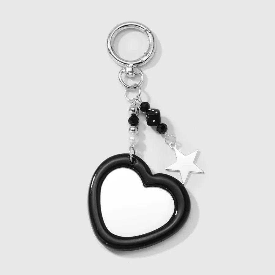 Sweet Cool Style Heart Shape Bow Knot Dice Arylic Women's Keychain