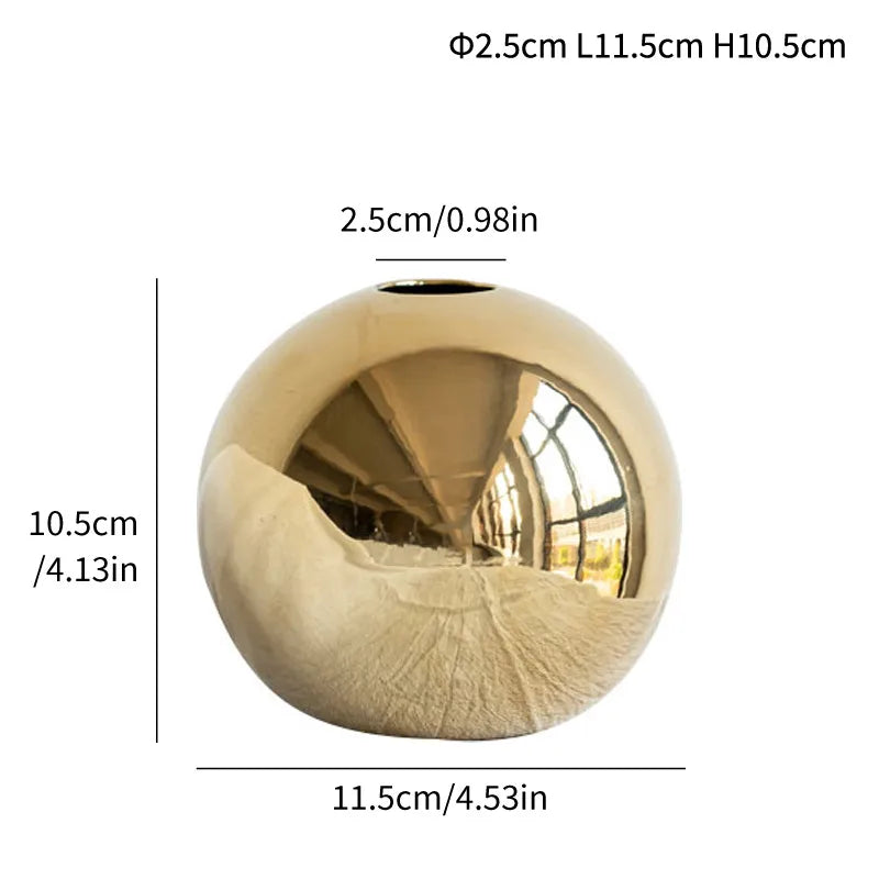 simple style ball high temperature porcelain vase artificial decorations