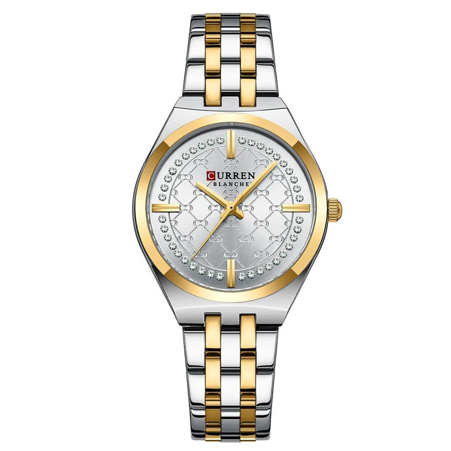 Casual Color Block Single Folding Buckle Quartz Watch Women's Watches