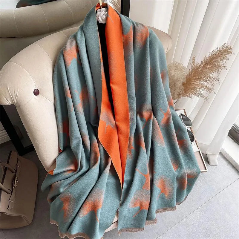 Women's Sweet Color Block Imitation cashmere Polyester Scarf